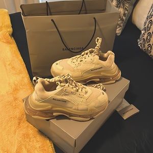 Balenciaga, triple S sneaker, clear soul, leather free/washed off white